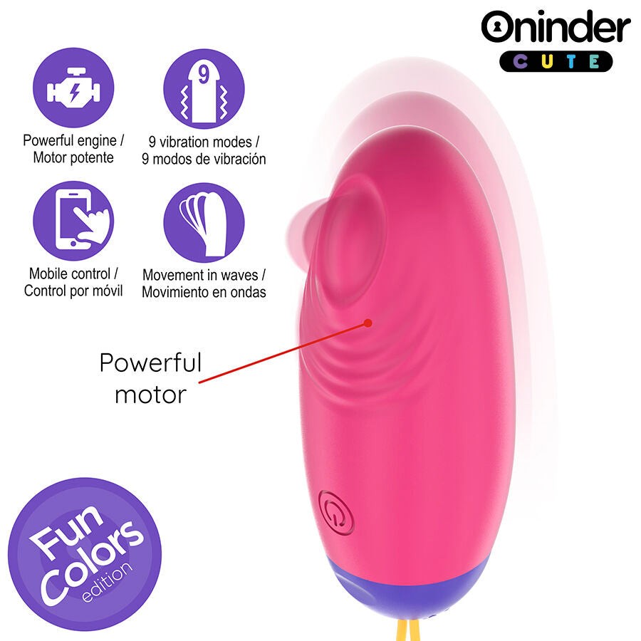Oninder Cute - Uovo in Silicone Con Vibro-onda E Piacere - App Gratuita in Tutto Il Mondo