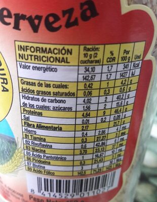 Bote de cristal levadura de cerveza