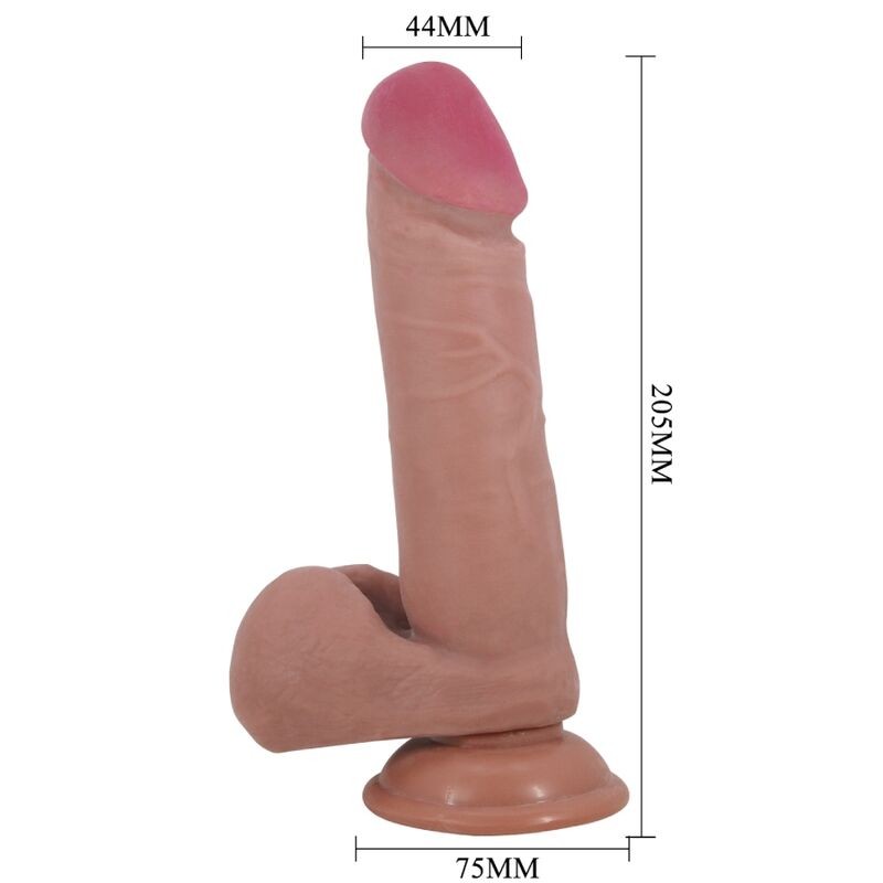 DILDO REALÍSTICO CON VENTOSA PIEL DESLIZANTE MULATO 20.5 CM