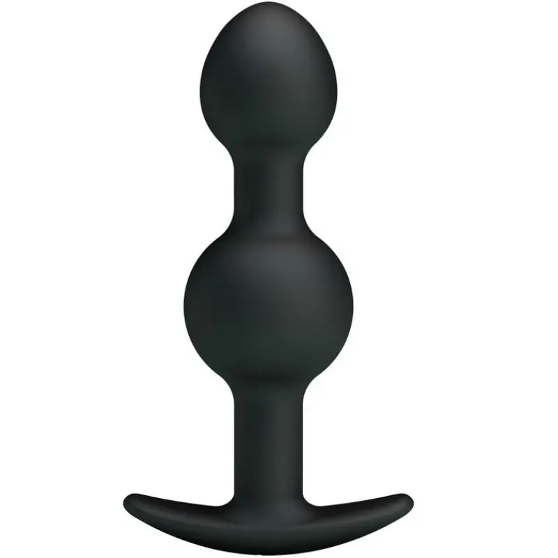 Bolas Anales de Silicona 10.3 cm - Estimulación Intensa Negro