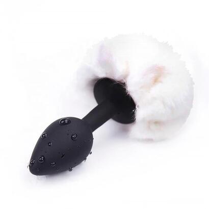 PLUG ANAL CON POMPÓN BLANCO TALLA S