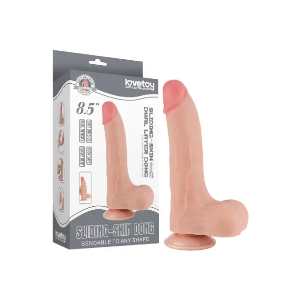 LOVETOY DILDO DUAL LAYER PIEL DESLIZANTE 8.5"
