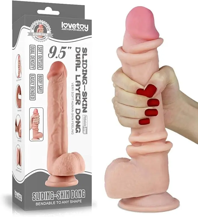 Dildo Realista 9" Lovetoy Sliding - Juguete Sexual Naturalista para Adultos