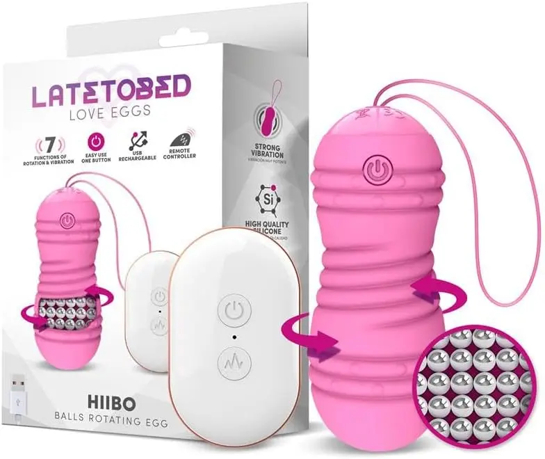 Hiibo Huevo Vibrador con Rotación Control Remoto USB