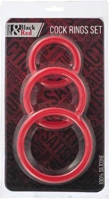 Set de Anillos para Pene BLACK&RED 901404-9 - Mejora tu Rendimiento Sexual