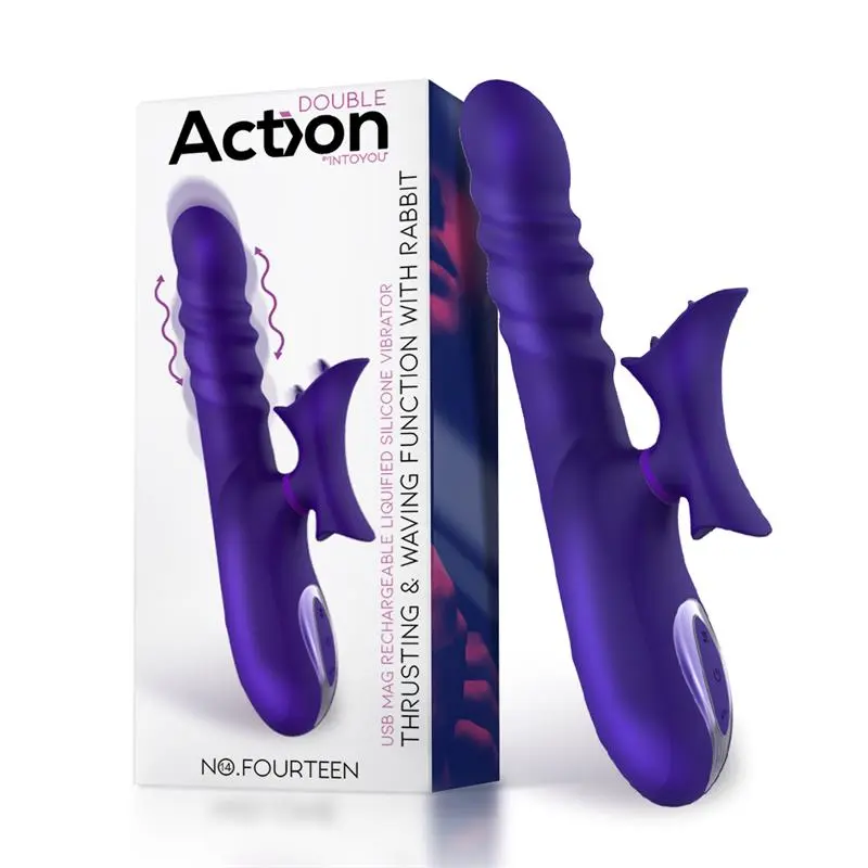 Vibrador Telescópico Ondulante con Lengua Alta Frecuencia USB Silicona Premium