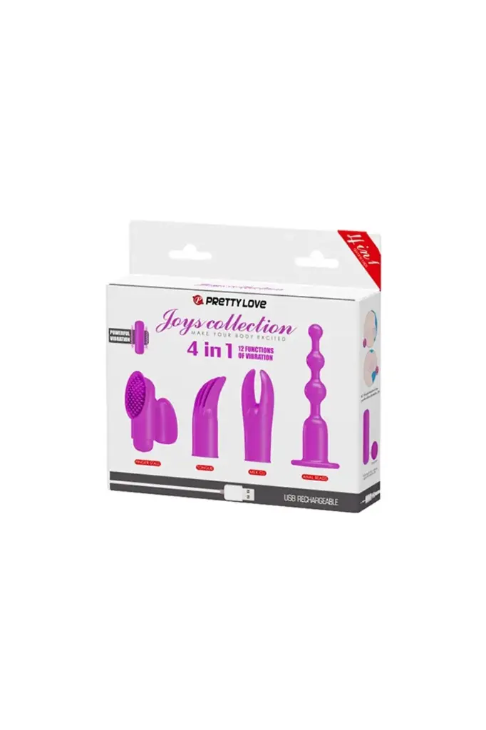 Bala Vibradora USB 4 en 1 con Accesorios - Placer y Versatilidad