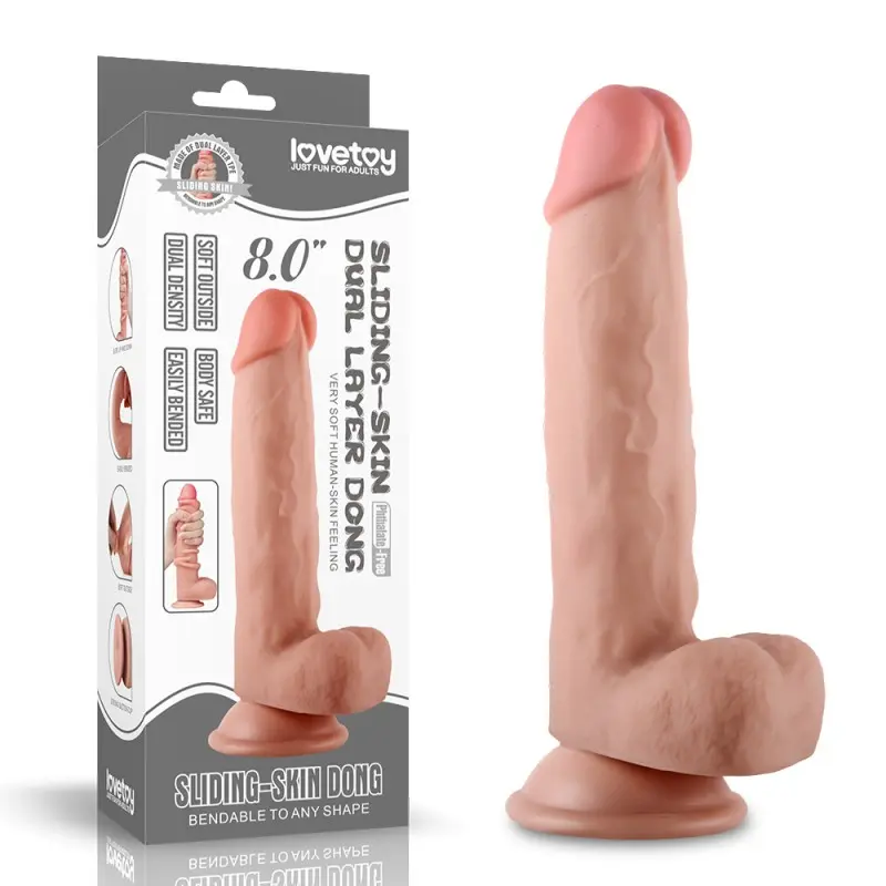 Dildo con piel Sliding Skin 8 pulgadas (20cm)