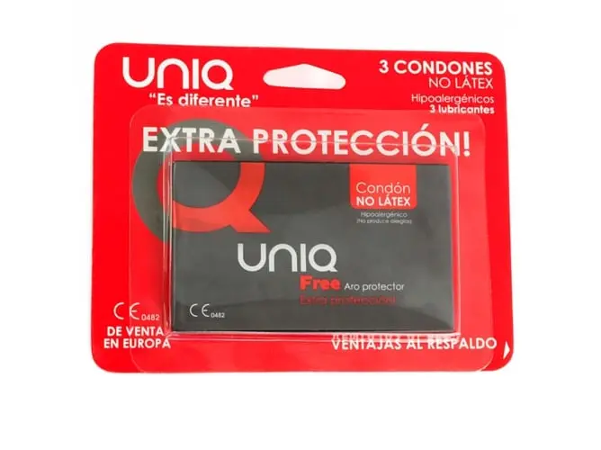PRESERVATIVO SIN LÁTEX FREE ARO PROTECTOR UNIQ 3 UDS