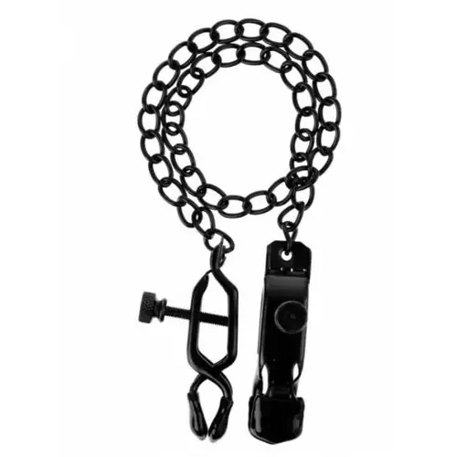 Pinzas para Pezones Deluxe Negro - Juguetes Eróticos Argus Toys