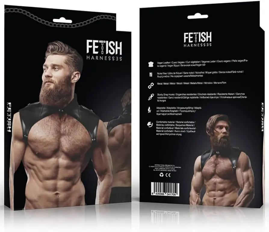 FETISH SUBMISSIVE ATTITUDE - ARNÉS BRIGADE AJUSTABLE ECOPIEL CUELLO HOMBRE