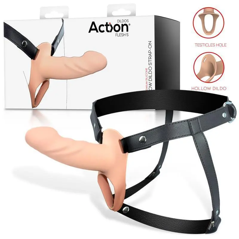 Arnés Strap-On Silicona Premium Talla S - Dildo Hueco ACTION