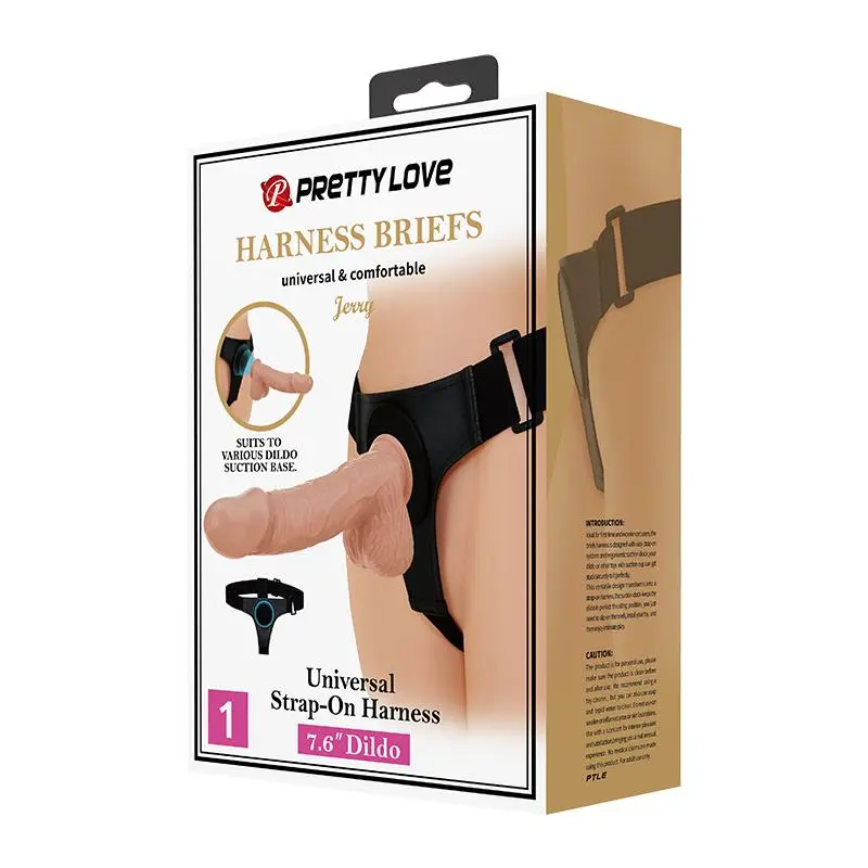Arnés Universal con Dildo Jerry 21.8 cm Natural - Pretty Love
