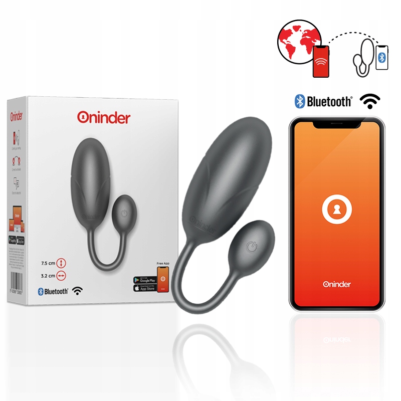 Oninder - Tokyo Vibrating Egg Black 7.5 X 3.2 Cm Free App