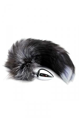  AL. Black And White Fox Tail L Anal Pleasure