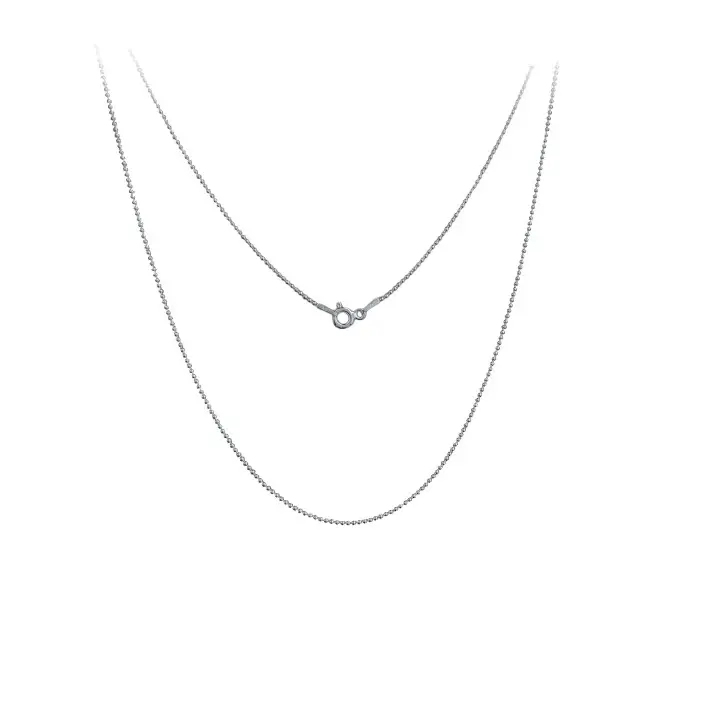 Cadena de plata bolitas con bola, 1 mm x 45 cm, UNIDAD