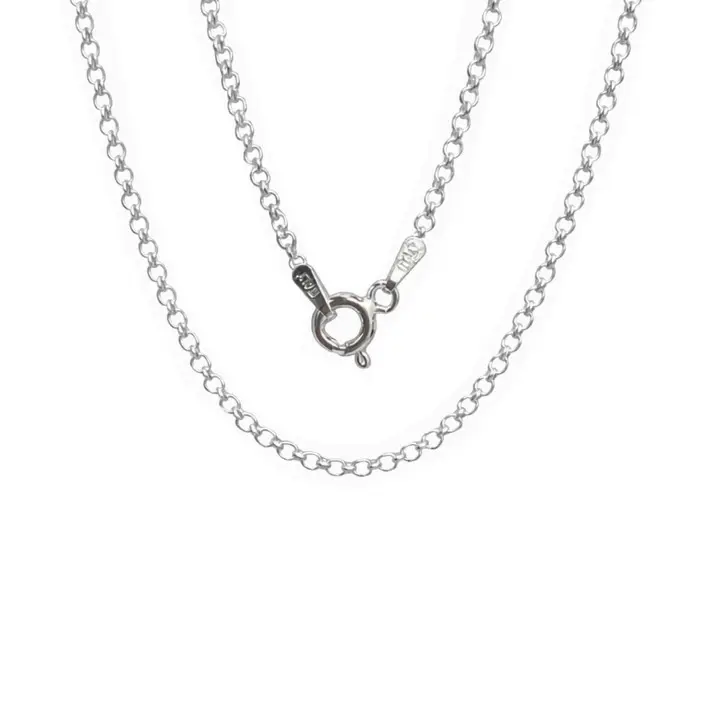 Cadena de plata rolo curvo 0.30 x 40 cm  unidad