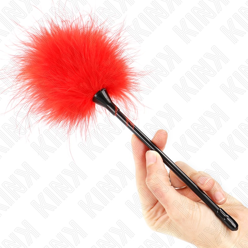 Kink - Piume Rosse Tickle Utilizzate per Il Kit Bondage 27 Cm