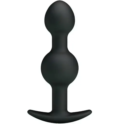 [45296] Bolas Anales de Silicona 10.3 cm - Estimulación Intensa Negro
