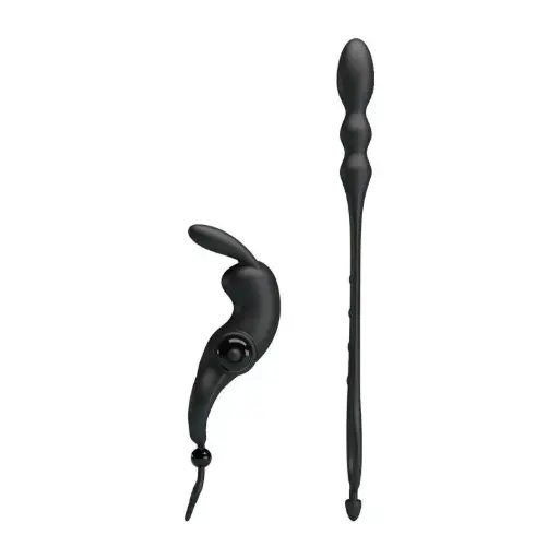 [6959532324853] Anillo Vibrador 2 en 1 con Estimulador Anal y Clítoris para Placer Total