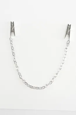 [603912133684] Pinzas para Pezones con Cadena Ajustable - Color Plata Sensual y Erótico