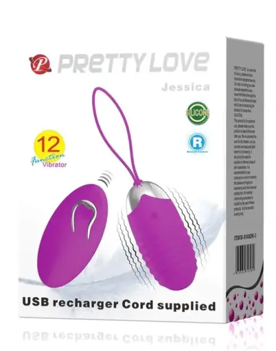 [6959532318296] Huevo vibrador estriado Joanna recargable