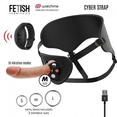 [44896] CYBER STRAP ARNES CON DILDO CONTROL REMOTO TECNOLOGIA WATCHME S