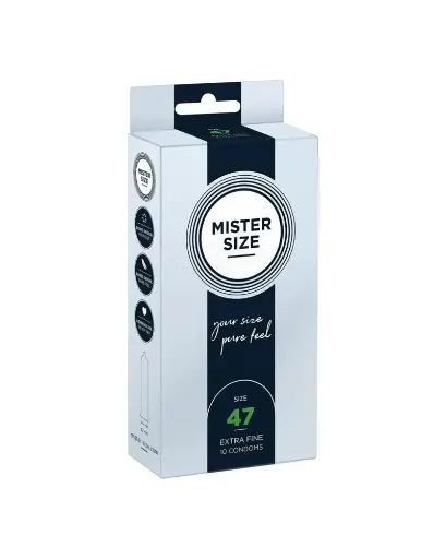 [4260605480027] Preservativos Mister Size 47 Extrafinos Pure Feel - Máxima Sensibilidad
