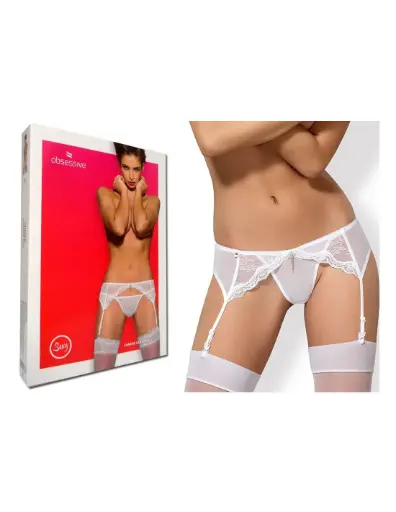 [5901688208748] OBSESSIVE CHARMS GARTER BELT WHITE XXL