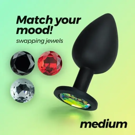 [7403254158573] Plug Anal Mediano con Joyas - Elegante y Cómodo para Placer Seguro