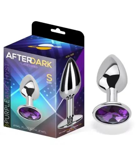 [8436583792919] Plug Anal con Joya Púrpura Amatista Talla S Aluminio