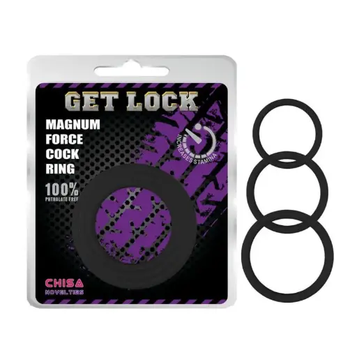 [759746017765] CHISA ANILLO PARA EL PENE MAGNUM FORCE SILICONA NEGRO