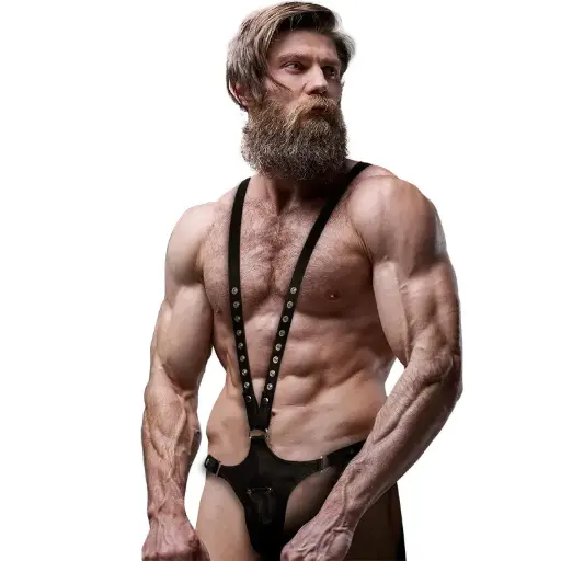 [8435566041082] FETISH SUBMISSIVE ATTITUDE - ARNÉS ECOPIEL FORMA DE V HOMBRE