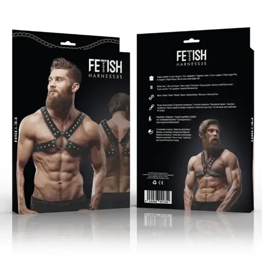[8435566041754] Arnés Pecho Cruzado Hombre Ecopiel con Tachuelas - Fetish Submissive