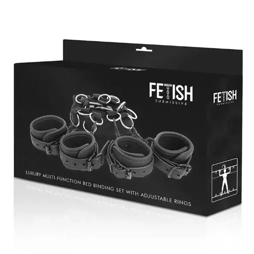 [8435565924874] FETISH SUBMISSIVE SET ATADURAS CAMA LUXURY