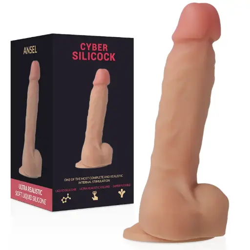 [8435565924140] Dildo Realista de Silicona Líquida 15.5cm - Cyber Silicock Ansel
