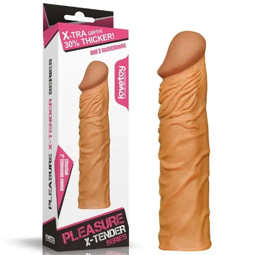 [6970260909822] Pleasure X-Tender Penis Sleeve Brown 3