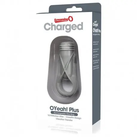 [817483012853] Anillo Vibrador Recargable Oyeah Plus - Gris Intenso para Placer Duradero