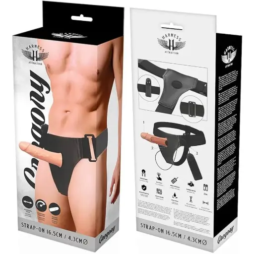 [8435565910037] Harness  Attraction  árnes hueco Gregory con vibrador 16.5 X 4.3CM