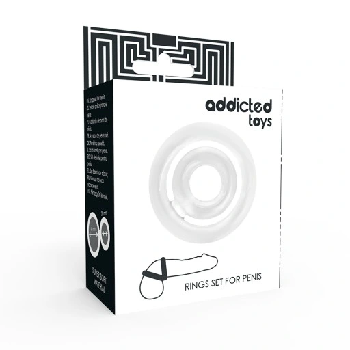 [8435565909130] Addicted Toys - Potenz Set Anillos pene clear 