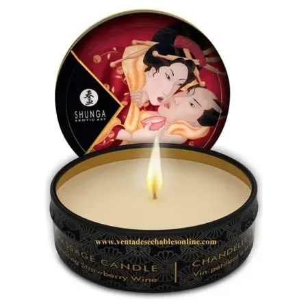 [697309046084] Vela de Masaje Aromática Fresa Champagne 30ml - Relajación y Romance
