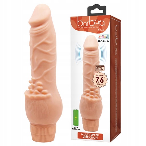 [6959532325980] BAILE - BARBARA VIBRADOR REALÍSTICO 19.5 CM NATURAL