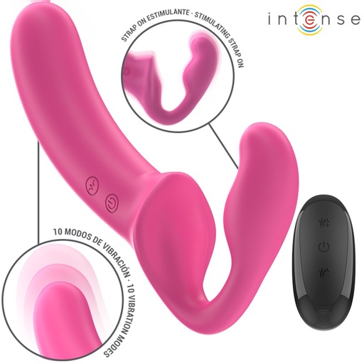 [8435565953263] INTENSE - AMY VIBRADOR DOBLE 20 CM ROSA CONTROL REMOTO